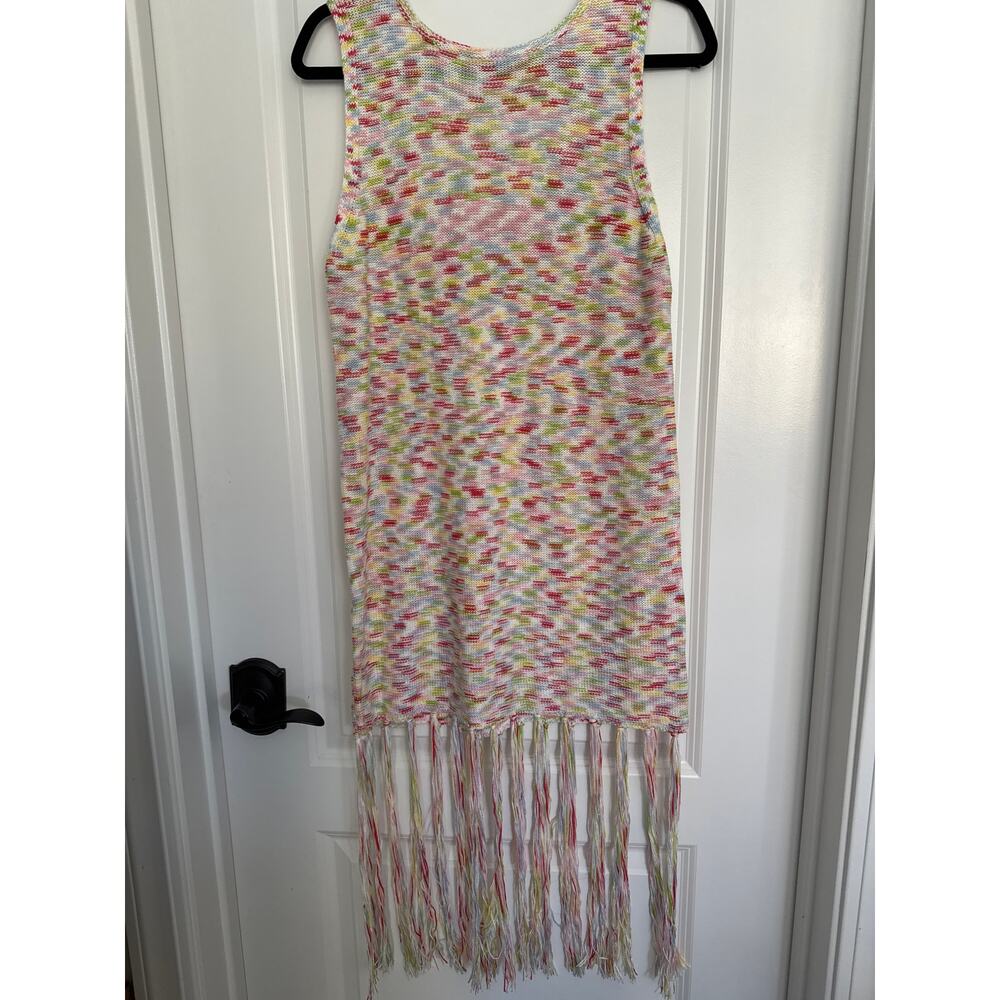 MSRP $120 ✨ 525 America Sleeveless Fringe Knit Sweater Dress – Size M fits S-M✨ - Picture 3 of 7